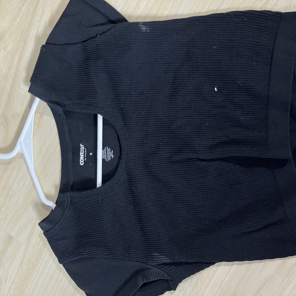 Black Ribbed Women's Top
